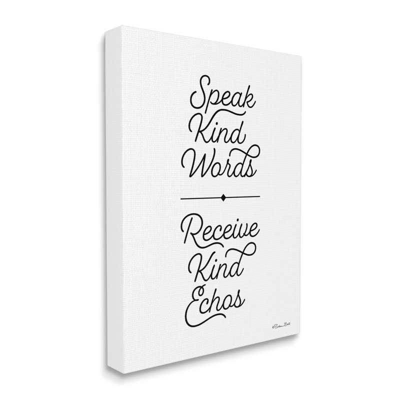 White Canvas Quote Print with Black Text, 30" x 40"