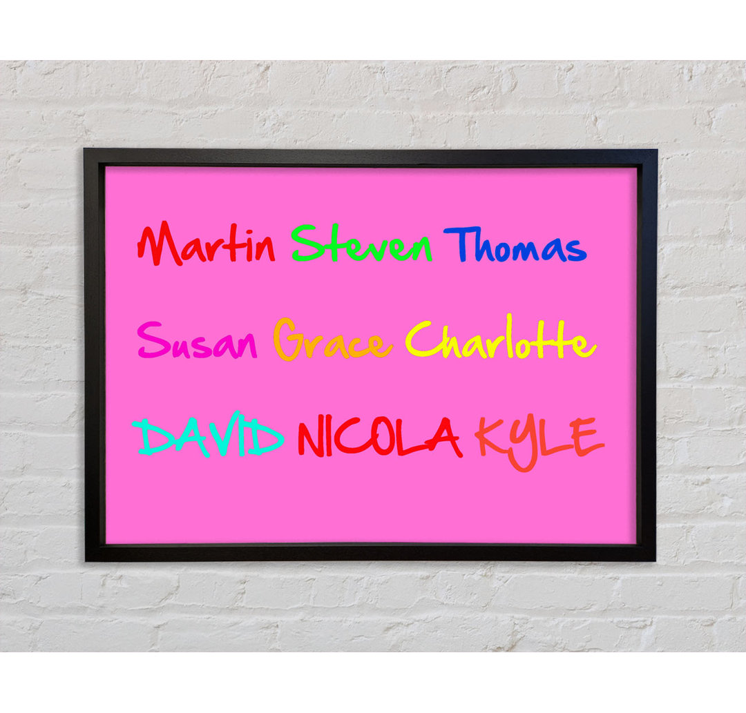 Girls Room Quote Your Name In A Choice Of Colours - Single Picture Frame Typography on Canvas