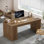 Bureau moderne de 63 pouces, bureau en bois