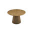 Table de salle à manger ronde en bois + 4 chaises de salle à manger en osier brun-1286949459-1286949456