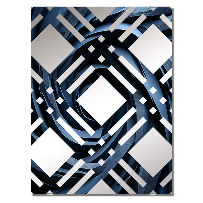 Miroir mural Whigham - Spirales abstraites MIR137980, 40 po x 30 po