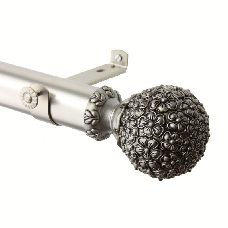 Tringle à rideaux simple Lush Traverse, l 276 po, Nickel satiné