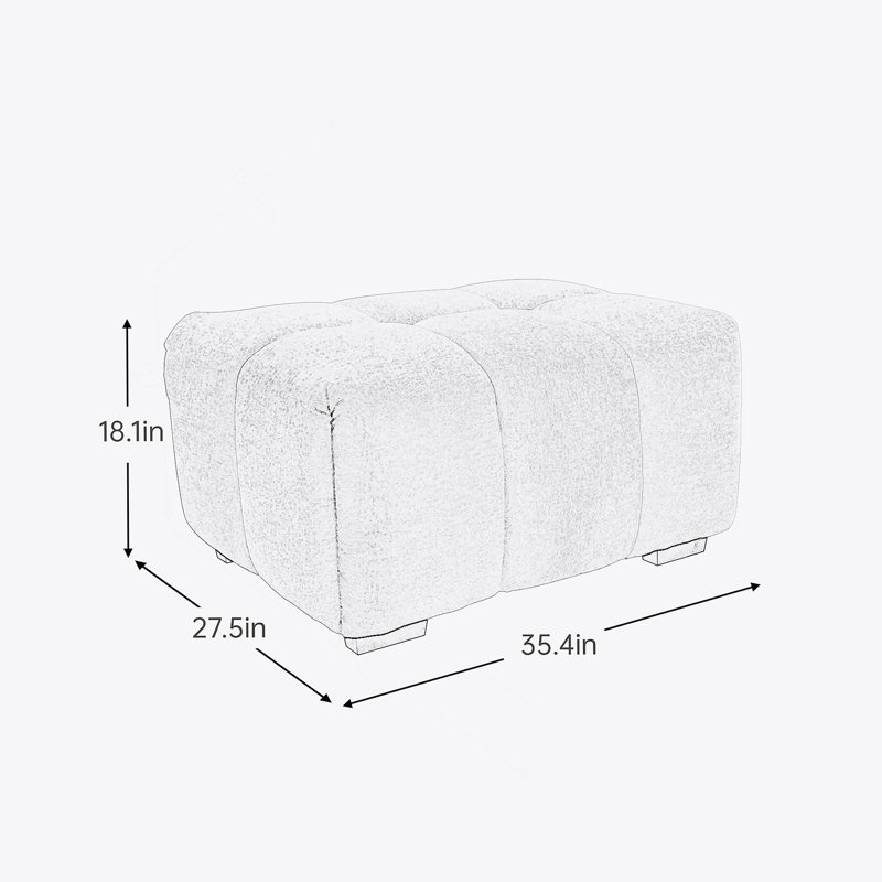 33 canapés blancs en chenille blanche - siège et repose-pieds sans accoudoirs, Blanc
