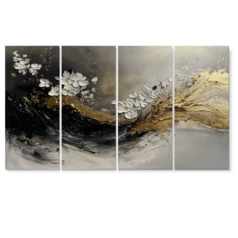 Everett - impression murale abstraite - art mural moderne, 4, H 28 po x l 48 po