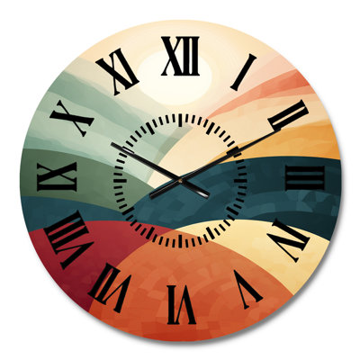 Horloge murale rétro, rétro, minimalisme, minimalisme, bleu, rouge et moderne