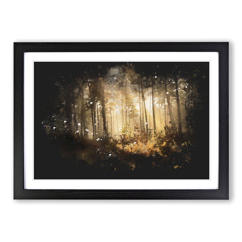 Autumn Forest Vol.2 Paint Splash - Picture Frame Graphic Art, 48cm H x 65cm W x 2cm D, Black