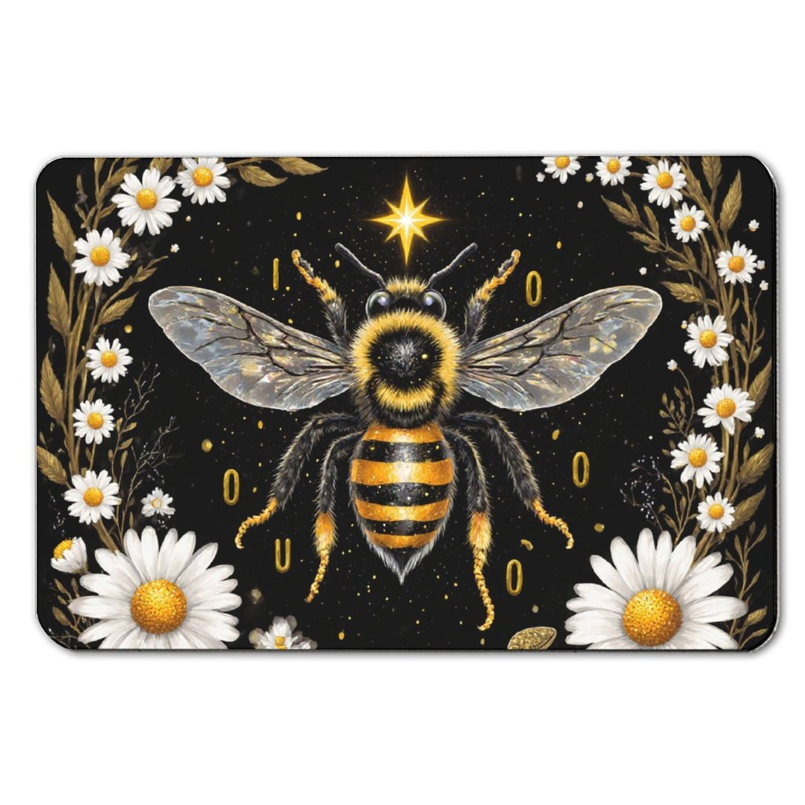 East Urban Home Sweet Bumblebee Daisy Pattern Bath Mat, 36 X 24 | Wayfair