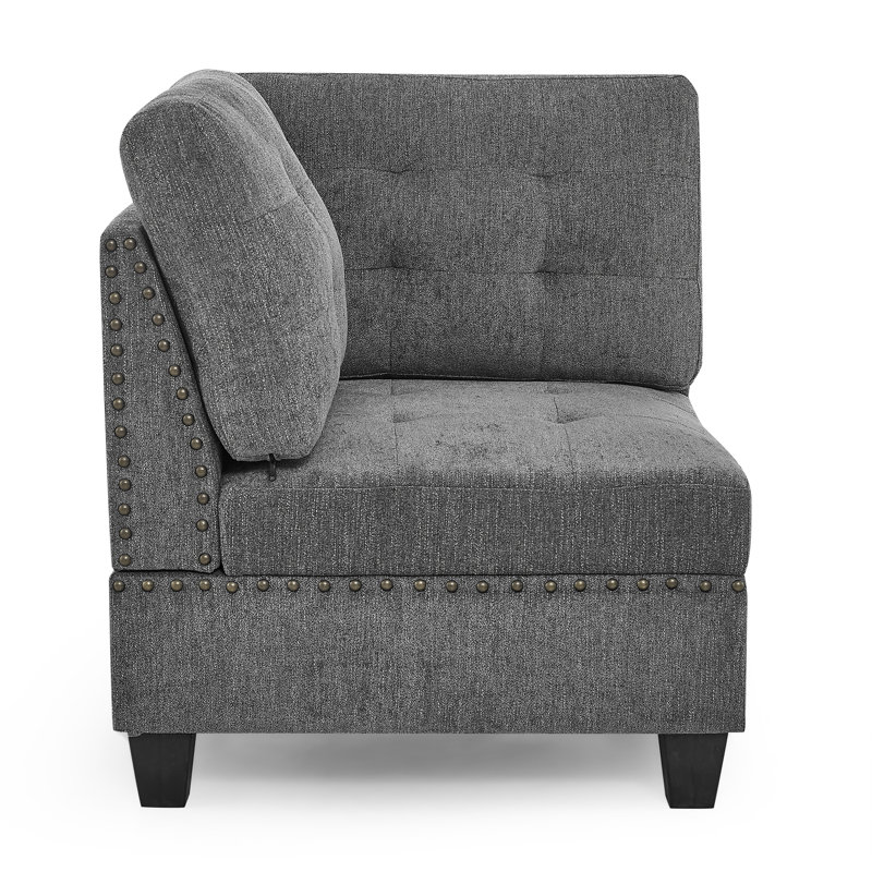 DIY Combination Modular Sectional Sofa, Cortlan Gray Chenille