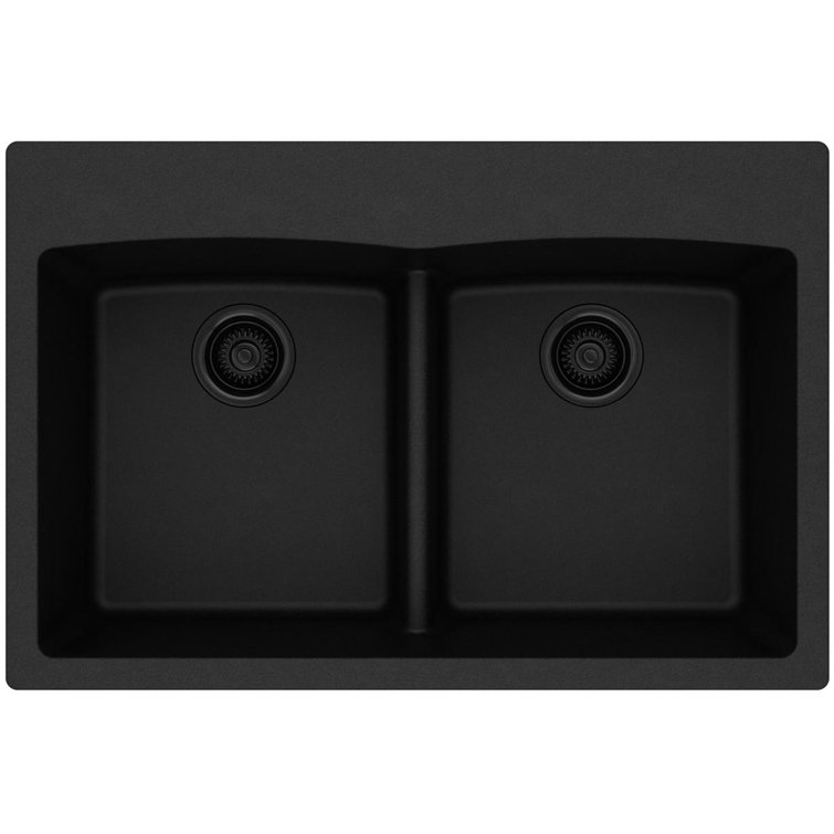 Quartz Classic 33" x 22" x 10" Double Basin Drop-In Kitchen Sink