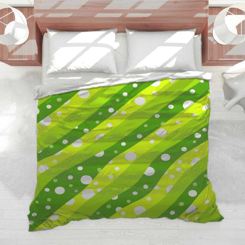 Green Stripes Bedding Pattern Comforter Modern, Twin