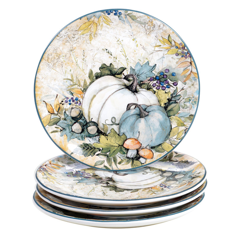 Harvest Gatherings 16-Piece Ceramic Dinnerware Set for Thanksgiving