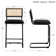 Ambrine Upholstered Boucle Counter & Bar Stool with Cane Rattan Back