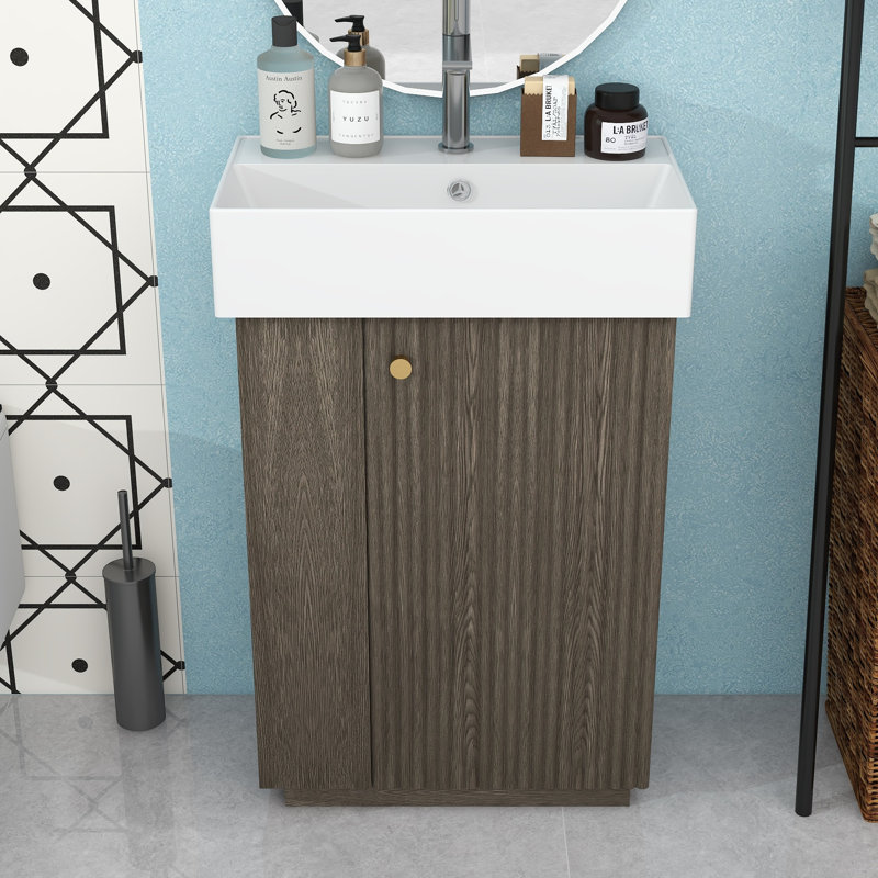 Meuble-lavabo avec lavabo et tablettes