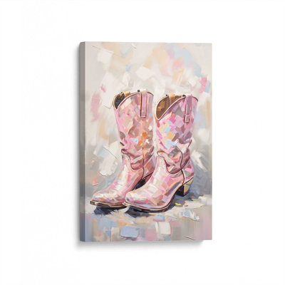 Cowgirl Essentials in Pink I Wrapped Canvas