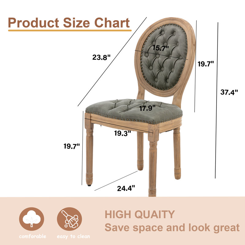 Olive Velvet Upholstered Side Chair with Wood Legs, Set of 6