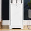 Armoire de salle de bain blanche 63,8 "- étagère à 4 niveaux et panier à vêtements compact compact pour un usage domestique-118114340-118114342