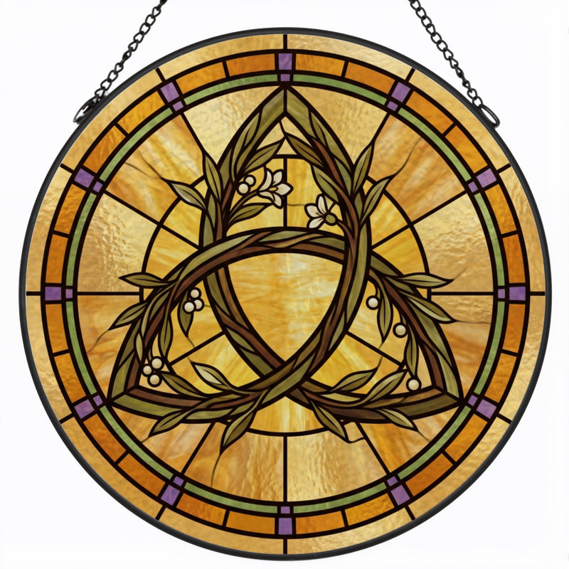 Panneau de vitrail Celtic Knot ， H 12 po, H 12 po