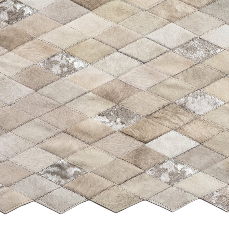 Tapis fait à la main Demeter, Rectangle 9 pi x 12 pi, Ivoire / platine / beige / brun