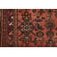 Tapis rouge rétro en laine noué à la main 3 pi 6 po x 9 pi 7 po Tribal Vintage