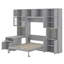 Lit escamotable à DEL avec armoires de rangement, huche en verre, bureau et prise de courant USB-131430933