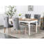 Chaise de salle à manger luxueuse en lin gris avec cadre et rivets décoratifs, Sw6801gy, 2 garnitures cloutées et pieds en bois massif - Qualité-89774737