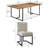 7-Piece Modern Rectangular Dining Table Set For 6 With Upholstered Dining Chairs-445148358