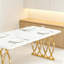 Table de salle à manger moderne 63 "avec plateau en faux marbre pour 4 à 6 personnes