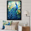 Yunick bleu sarcelle symboliste - art mural paon pour le salon-685990184-685990191
