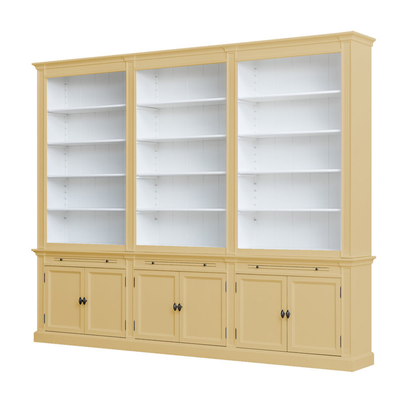 Bodee 240cm H x 300cm W Library Bookcase, Beige