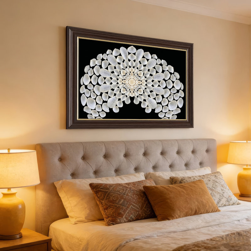 Art mural antique sur toile encadré doré pour le salon, la chambre à coucher, le bureau ou le vestibule - décoration murale décorative avec mandala
