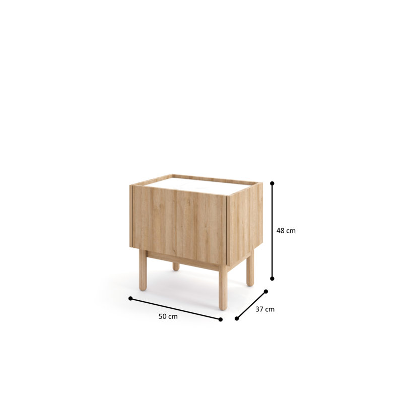Liangelo 50cm W Manufactured Wood Bedside Table