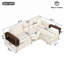 Reversible Armrest Sectional Couch with Chaise, Chenille Fabric and Storage Rack, Comfortable and Versatile for Modern Living.