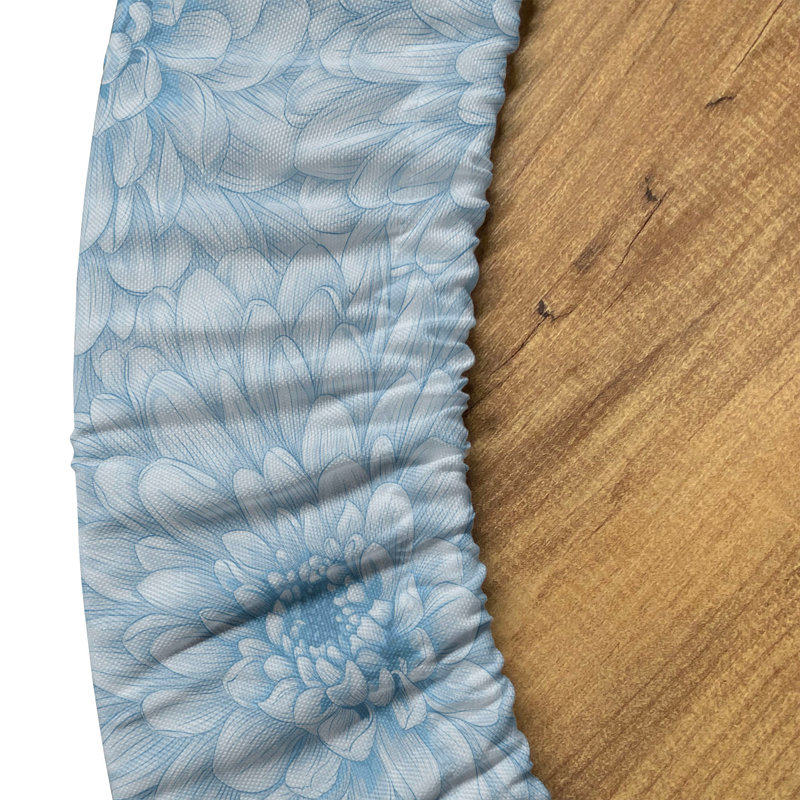 Bungalow Rose Blue Fitted Round Tablecloth Blue, 47.24" Round