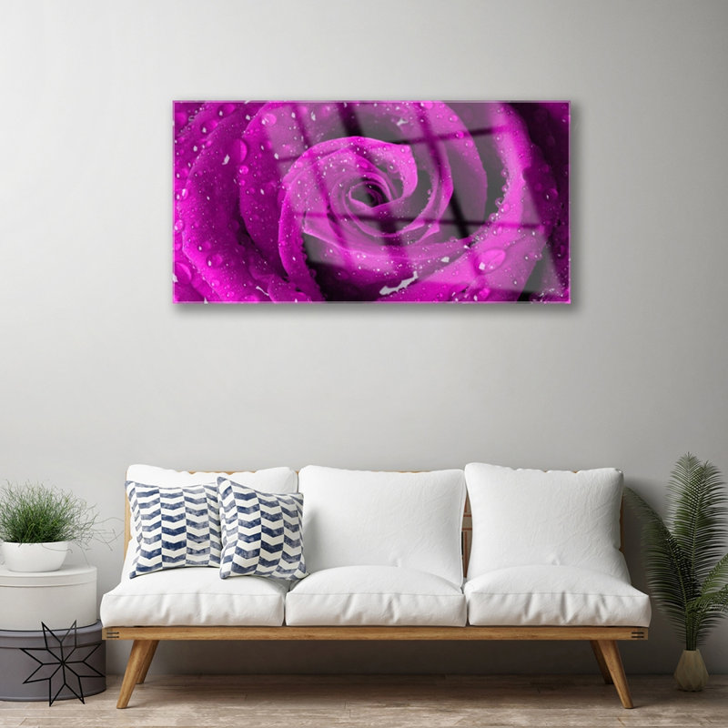 Floral Rose - No Frame Print on Glass