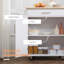Kitchen Island Cart Rolling Trolley Cart With Drawer, Storage Cabinet & Towel Rack, White