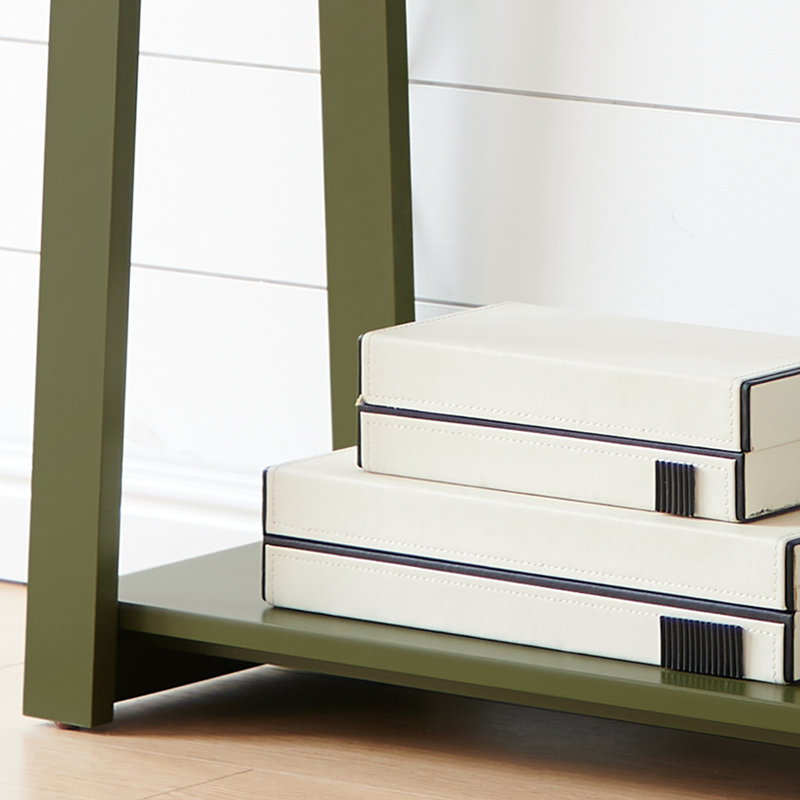 44 Inch Modern Wood Narrow Console Table with 2-Tier Storage Shelf for Entryway or Living Room, Slim Sofa Table for Hallway or Behind Couch - Avocado