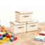 Boîte de rangement 3 pièces avec couvercle Boîte de rangement pliable avec couvercle et poignées en cuir de polyuréthane-930948227