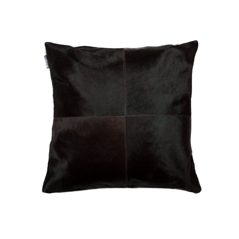 Coussin 18 "en peau de vache, Brun