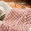 Jeté de couleur unie en fausse fourrure de lapin de couleur unie pour canapé et lit, rose, 50 po x 60 po.-124874205-124874207