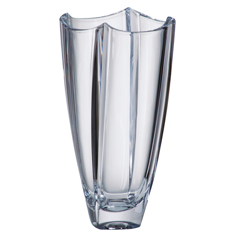 Crystalline Glass Table Vase, 10" H x 4.8" W x 4.8" D