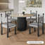 Chaise d'appoint noire à dossier solide (ensemble de 2)