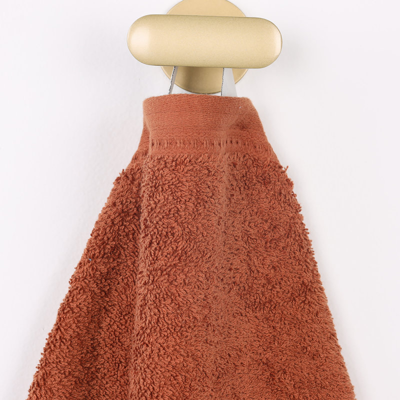 Rust Cotton Medium Weight Hand Towels with Honeycomb Waffle Border, Set of 6