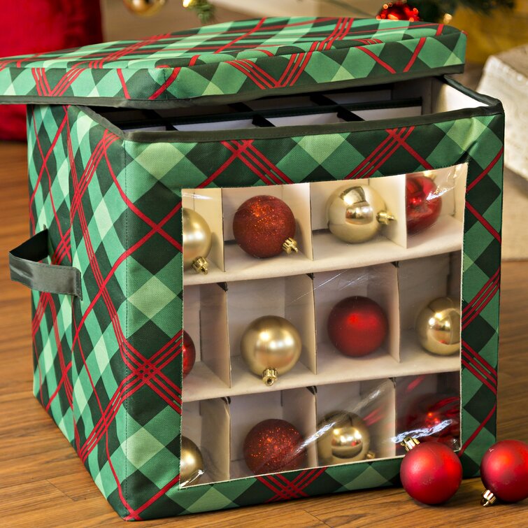 The Holiday Aisle® Christmas Ornament Storage Box with Dividers & Reviews