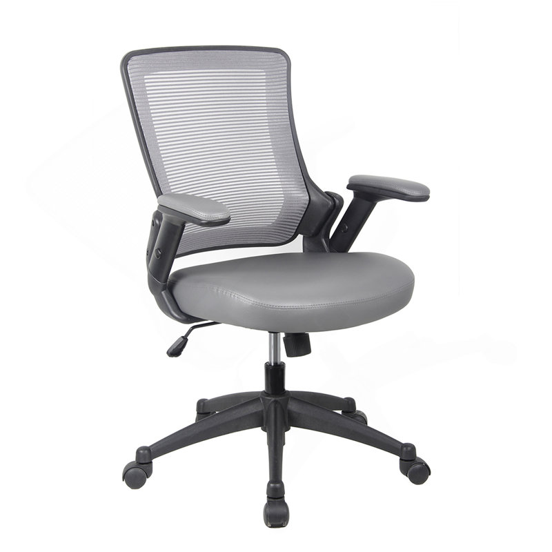 Chaise de bureau en maille à dossier moyen avec accoudoirs réglables Techni Mobile, Gris