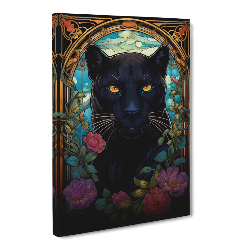 Panther Nouveau - Wrapped Canvas, 50cm H x 35cm W x 3cm D