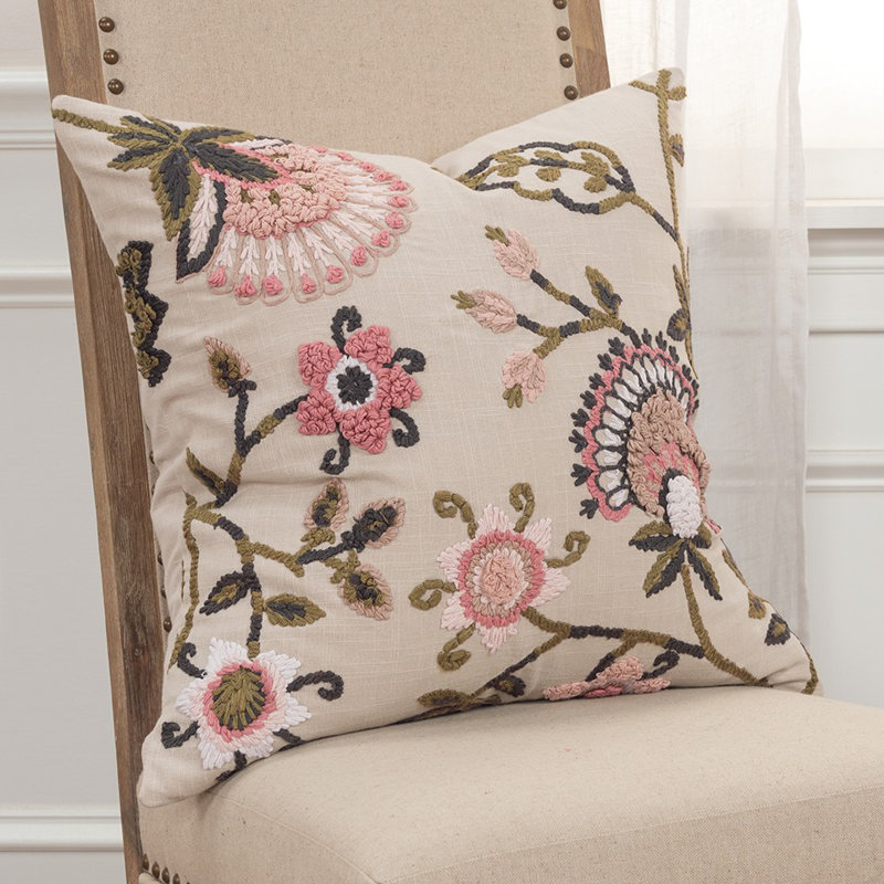 Square Cotton Pillow Cover and Insert