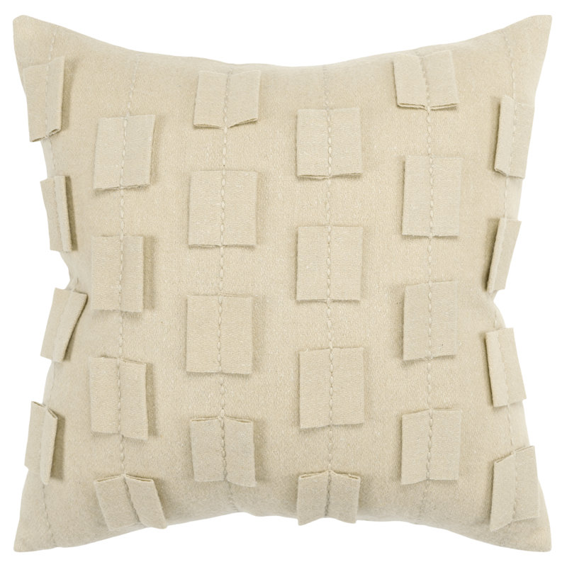 Square Wool Pillow Cover & Insert, Natural