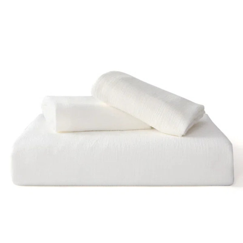 Solayne Muslin Duvet Cover Set 100% Cotton Double-Layer Linen Like Gauze Comforter Cover 3 Pieces Breathable & Lightweight For All Season