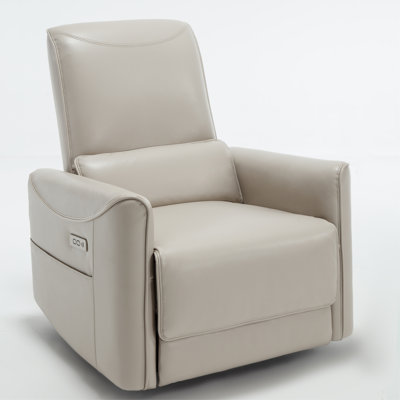 Leatheraire Swivel And Rocker Power Recliner Chair, Heavy Duty Motion Mechanism With Usb And Type-C Ports