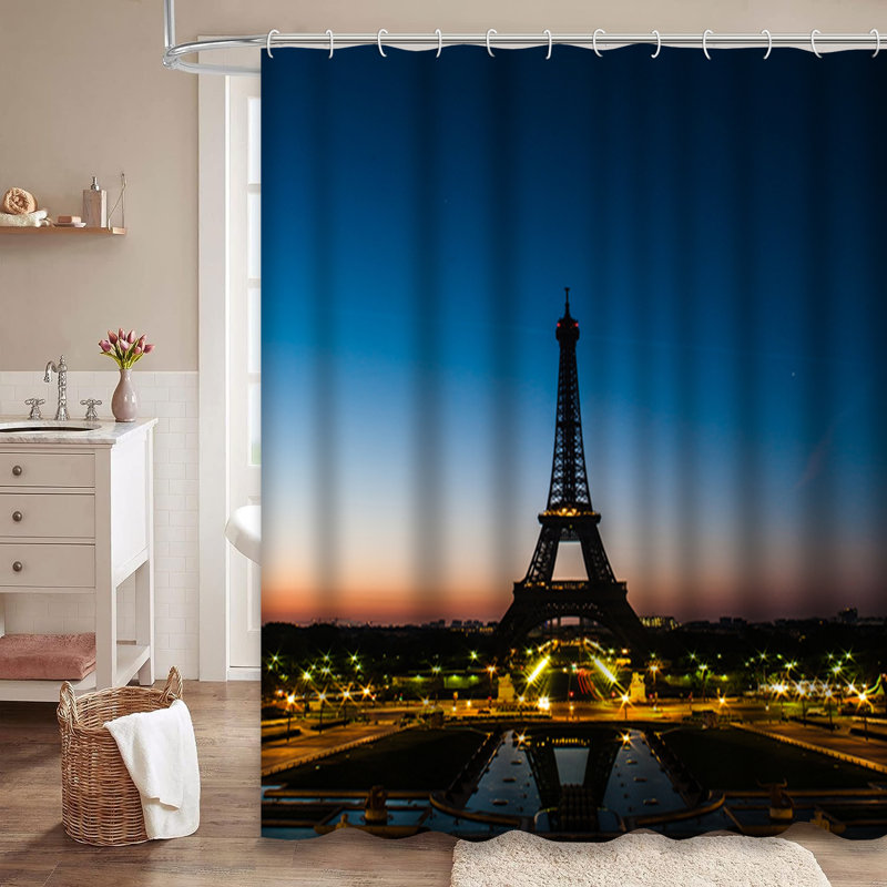 Rideau de douche Paris City Eiffel Tower, L 72 po x l 72 po